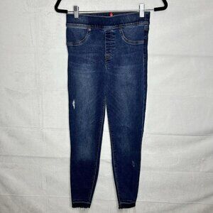 SPANX By Sara Blakely Pull-On Distressed Denim Legging Jeans Size S (27x27)